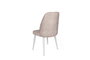 Hanah Home Alfa-495 V2 Juego de Sillas de Terciopelo Crema y Blanco con Patas de Madera y Marco de Metal - 50x49x90 cm